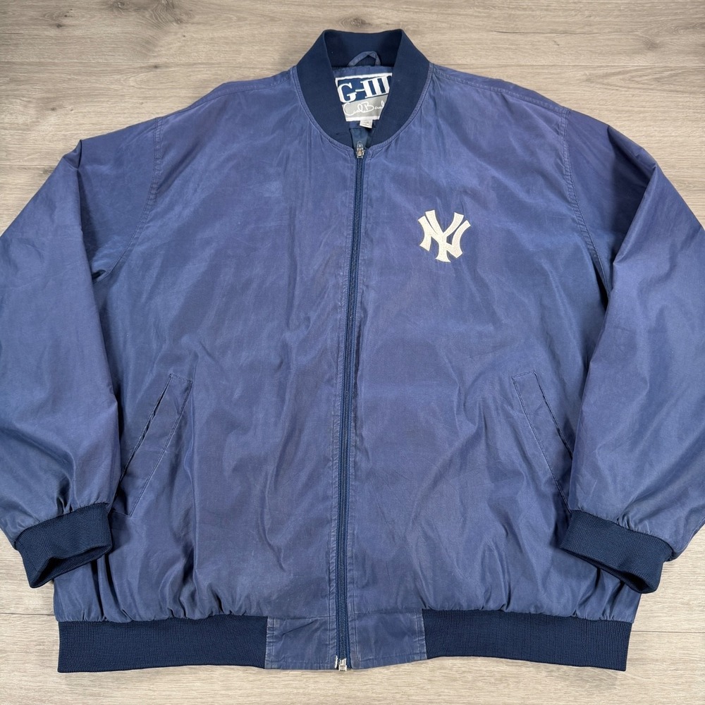 Vintage New York Yankees Full Zip Jacket G-III Carl Banks 90s Faded XXL